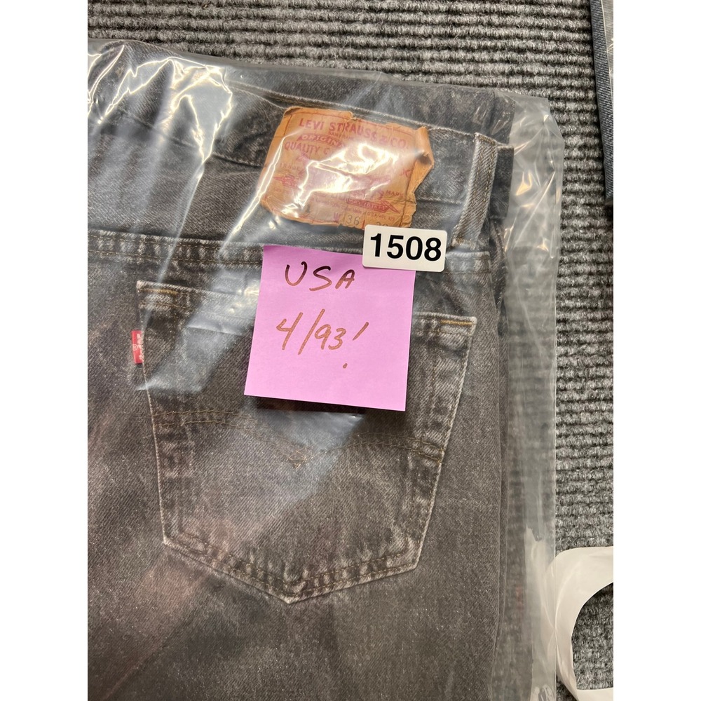 Levi's 501 Vintage 1994 Jeans Mens 36x36 Black Gray Button Fly USA Made Vintage - Picture 13 of 13
